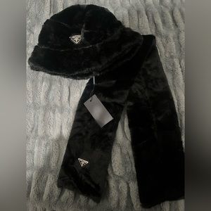Womens Prada bucket hat and scarf